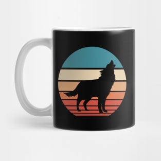 Wolf Retro Sunset Mug